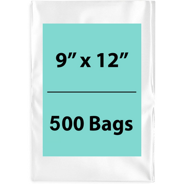 Clear Poly bags 1.25 Mil 9 inch (width) X 12 inch (Height) Pack of 500 Bags